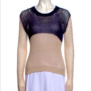 Theory Linen Colorblock Beach Sweater